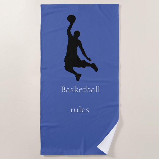 Serviette De Plage Joueur de basket-ball (Devant)