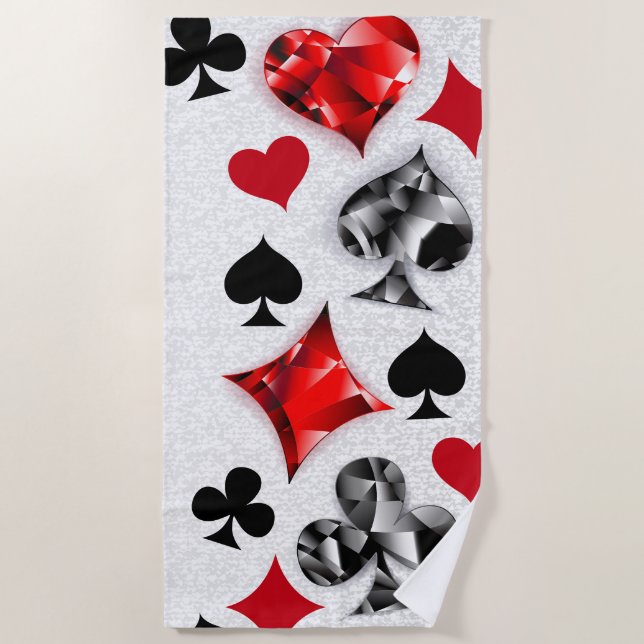 Serviette De Plage Joueur de poker Joueur de cartes de jouer costumes (Devant)