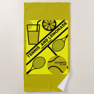 Serviette De Plage Joueur de tennis de pelouse Art graphique