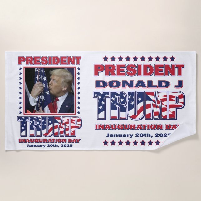 Serviette De Plage Journée d'investiture du président Trump 2025 (Devant)
