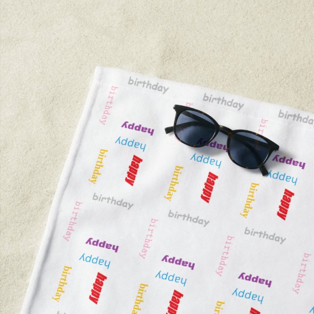 Serviette De Plage Joyeux anniversaire (En situation)