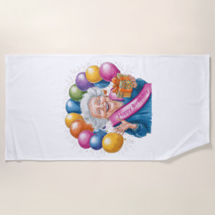Serviette De Plage Joyeux Anniversaire Drôle Nana