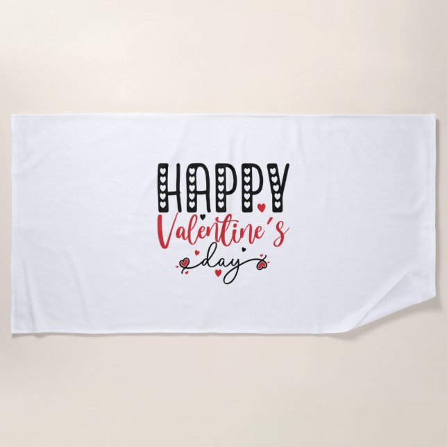 Serviette De Plage Joyeux cadeau Couple Saint-Valentin (Devant)
