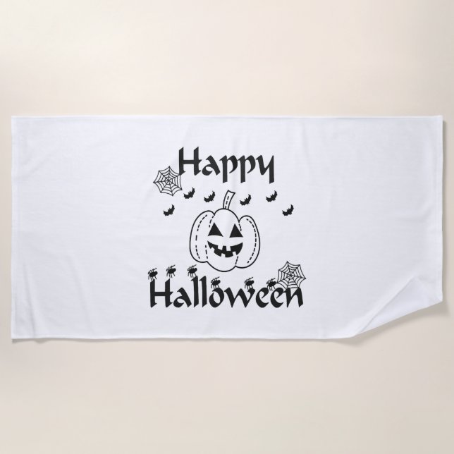 Serviette De Plage Joyeux Halloween (Devant)