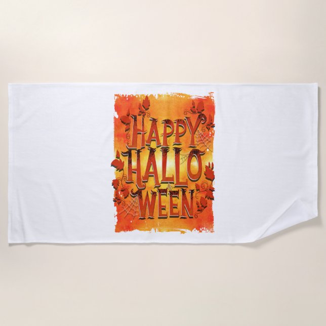 Serviette De Plage Joyeux Halloween (Devant)