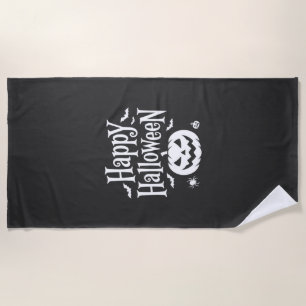 Serviette De Plage Joyeux Halloween Citrouille Chauve-Souris Araignée