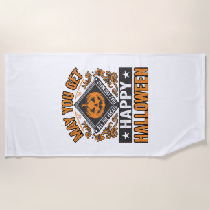 Serviette De Plage Joyeux Halloween Citrouille Traitements Vintage