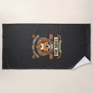 Serviette De Plage Joyeux Halloween Crâne Mohawk Lunettes de soleil C