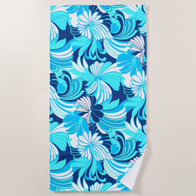 Serviette De Plage Jungle d'Hibiscus Florale tropicale hawaïenne - Tu (Devant)