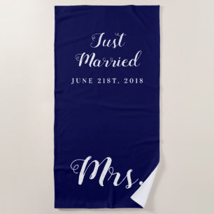 Serviette De Plage Juste marié   Lune de miel Mariage