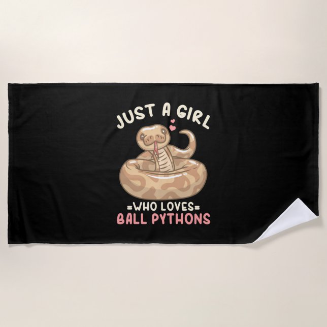 Serviette De Plage Juste Une Fille Qui Aime Ball Python (Devant)