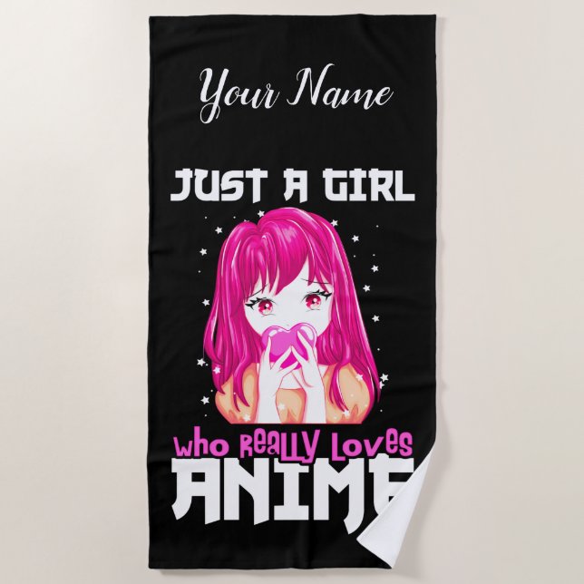 Serviette De Plage Juste Une Fille Qui Aime Vraiment Anime (Devant)