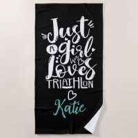 Juste une fille Triathlon Inspiration Noir Blanc T