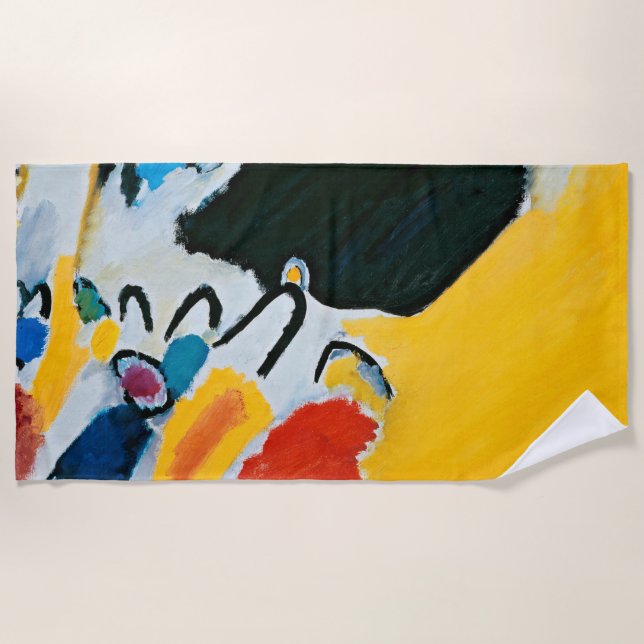 Serviette De Plage Kandinski Impression III Concert Peinture Abstrait (Devant)