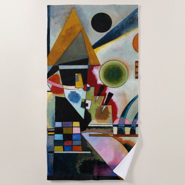 Serviette De Plage Kandinsky - Balayage, célèbre peinture,  (Devant)