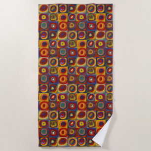 Serviette De Plage Kandinsky Farbstudie Quadrate Carrés colorés