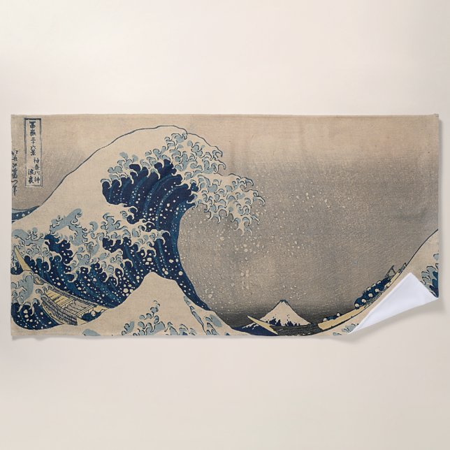 Serviette De Plage Katsushika Hokusai. La Grande Vague au large de Ka (Devant)