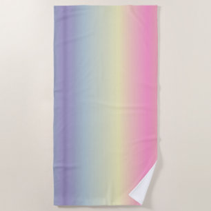 Serviette De Plage kawaii mignon licorne rose pastel couleurs arc-en-