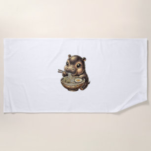 Serviette De Plage Kawaii Ramen Anime Vintage Kawaii Moo Deng Japonai