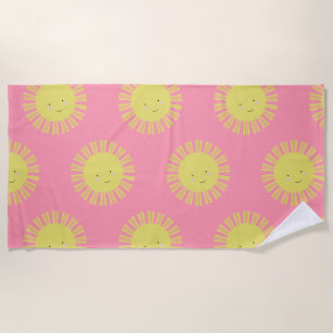 Serviette de plage Kawaii Sun