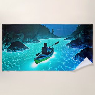 Serviette De Plage Kayak dans la conception de l'eau brillante