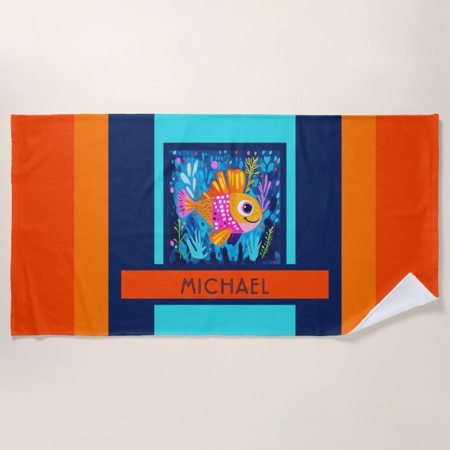 Serviette De Plage Kids Colorful Fish (Devant)