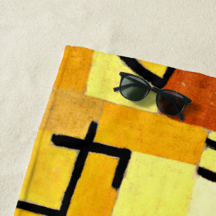 Serviette De Plage Klee - Caractères en Jaune,