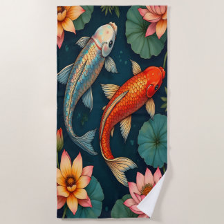 Serviette De Plage Koi Pair