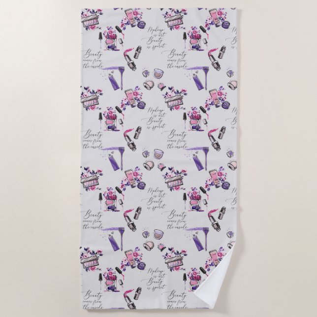 Serviette De Plage La beauté vient du motif d'intérieur (Devant)