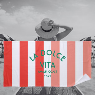Serviette De Plage La Dolce Vita Côte Amalfi Cabana Stripe