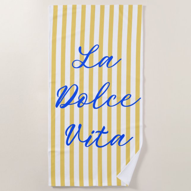 Serviette De Plage La Dolce Vita Vibes d'été italiennes (Devant)