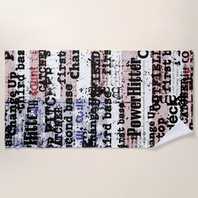 Serviette De Plage La gloire du baseball | Mots du drapeau américain  (Devant)