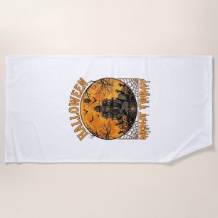Serviette De Plage La nuit d'Halloween aujourd'hui Manoir hanté Citro