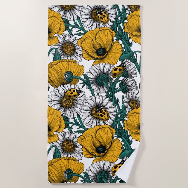 Serviette De Plage La prairie en jaune (Devant)