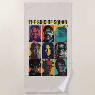 Serviette De Plage La Suicide Squad   Rétro Grid With Harley Quinn