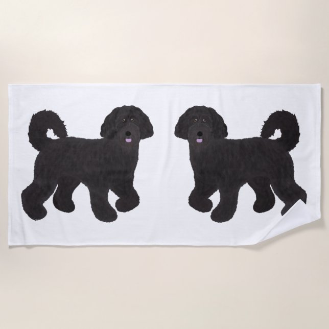 Serviette de plage Labradoodle (Devant)