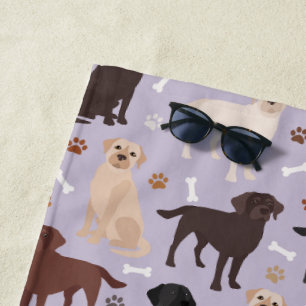 Serviette De Plage Labrador Retriever Paws and Bones Beach Towne