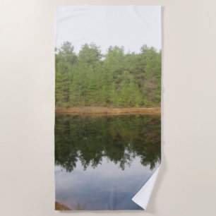 Serviette De Plage Lac de réflexion des pins