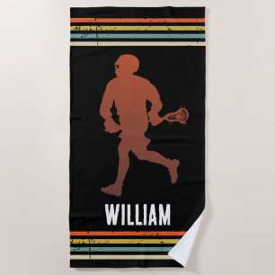 Serviette De Plage Lacrosse vintage personnalisée