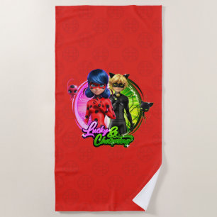 Serviette De Plage Ladybug & Cat Noir   Lucky & Charming