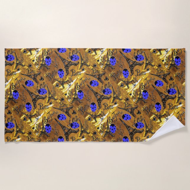 SERVIETTE DE PLAGE LADYBUGS DE PARIS (Devant)