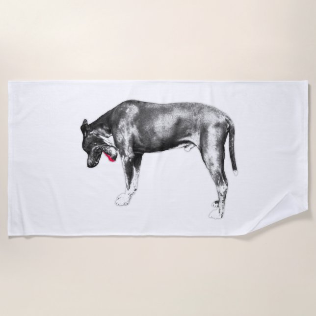 Serviette De Plage Lame minuscule - Accent couleur chien (Devant)