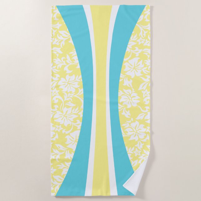 Serviette De Plage Laniakea Hawaiian Strifboard - Citron Jaune (Devant)