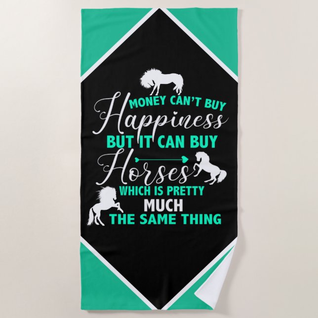 Serviette De Plage L'argent peut acheter Cheval Mint Green (Devant)