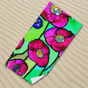 Serviette De Plage L'art en verre des anémones