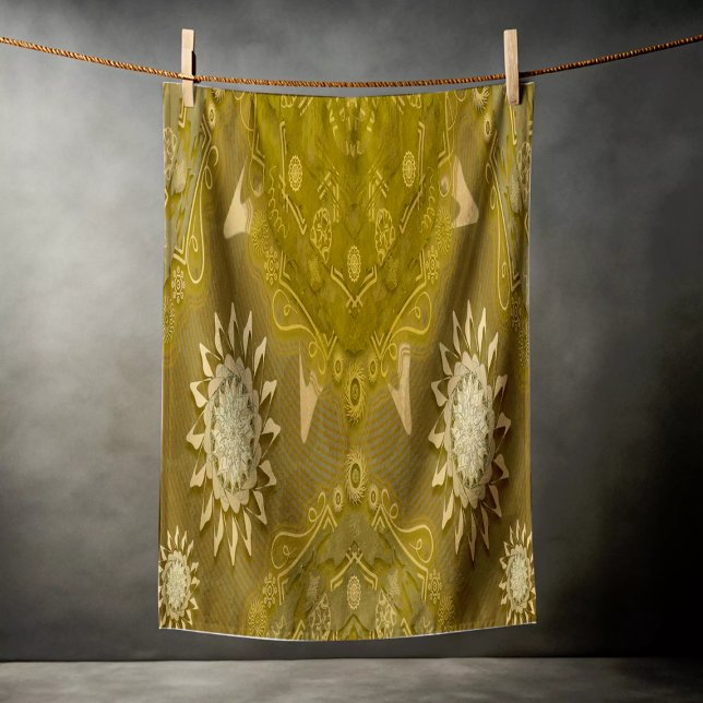 Serviette De Plage L'art moderne hexa or ursidae mandala (Créateur téléchargé)