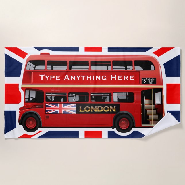 Serviette De Plage L'autobus rouge de Londres (Devant)