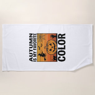 Serviette De Plage L'automne est ma couleur préférée Halloween Citrou