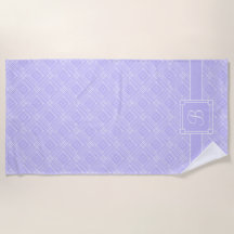 Lavande et Motif de diamants monogramme blanc