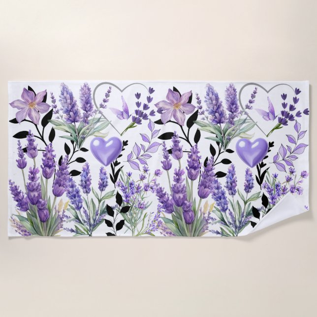 Serviette De Plage Lavender Love Beach couverture (Devant)